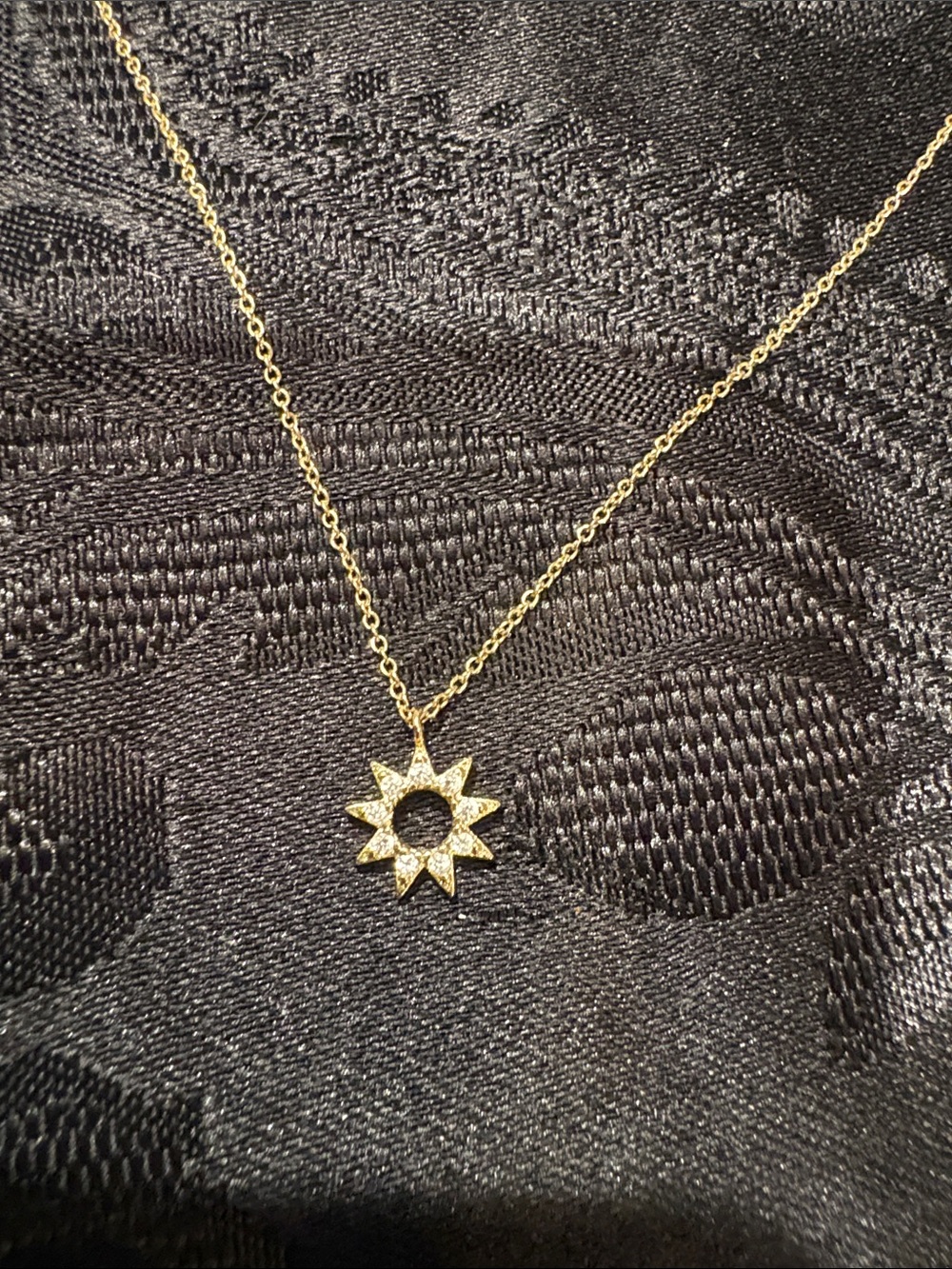 Gold Sunburst Pendant Necklace - Dainty Women's Jewelry